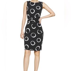 EUC Women's DKNY Dress Black/White Circle Print Size 6